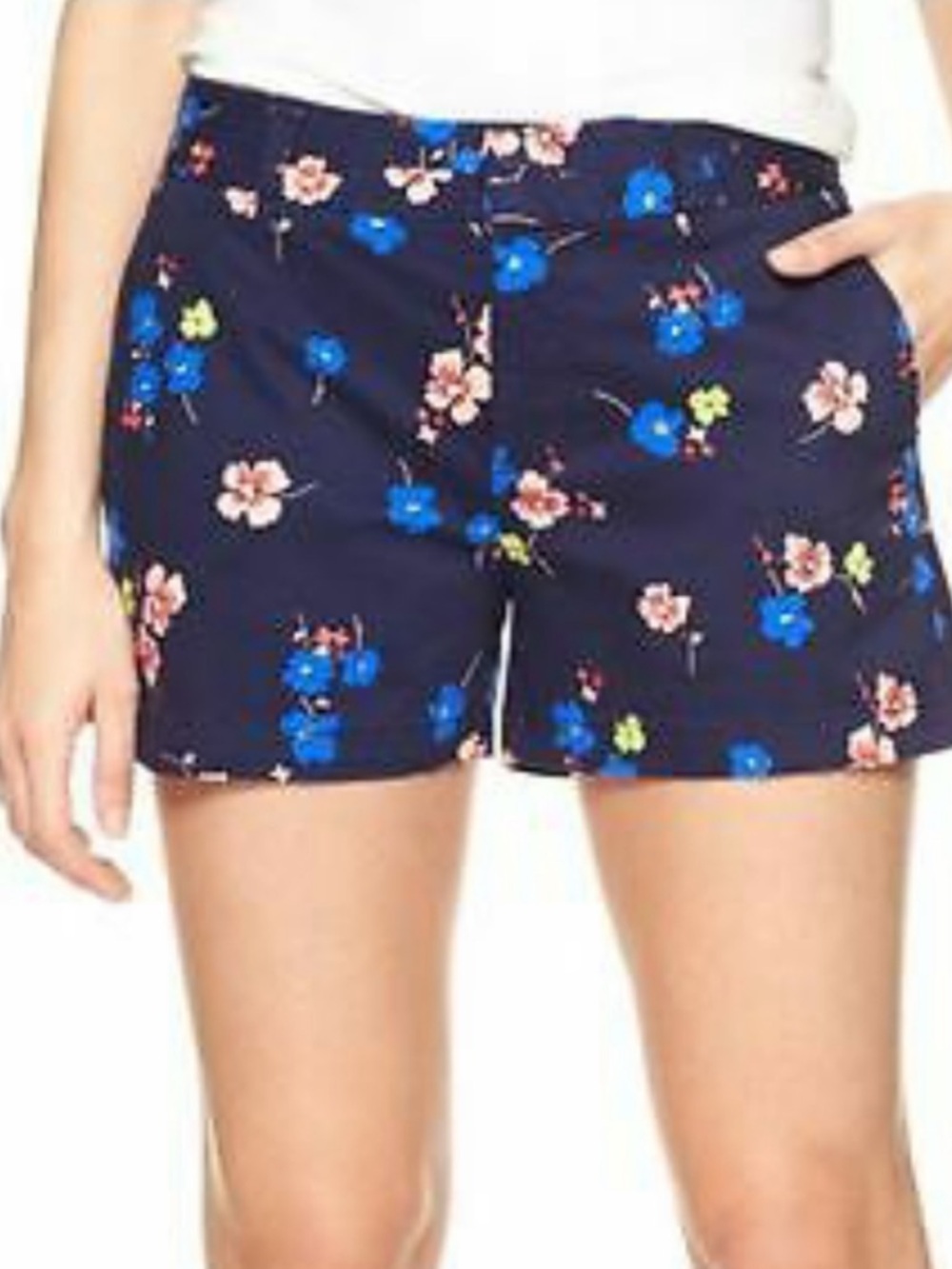 GAP Navy Floral Khaki Shorts